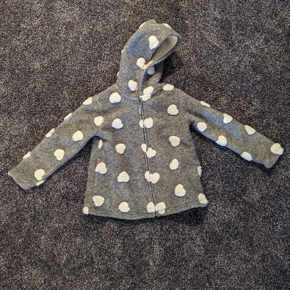 Lands' End Sherpa Lined Hooded Sweatshirt Jacket